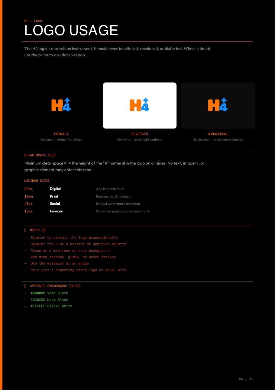 H4 brand identity guide — 4